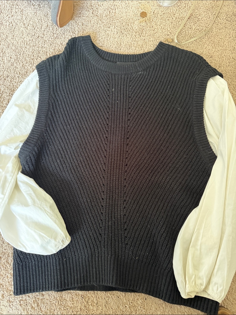 Sanctuary Black Knit Sleeveless Sweater Vest